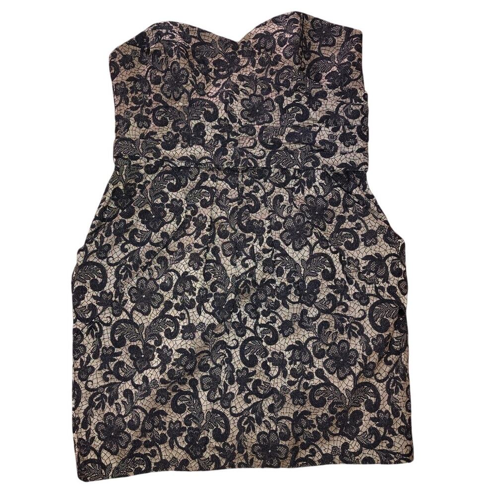 NWOT ABS Strapless Bustier Lace cocktail dress Sz 14 w/ pockets